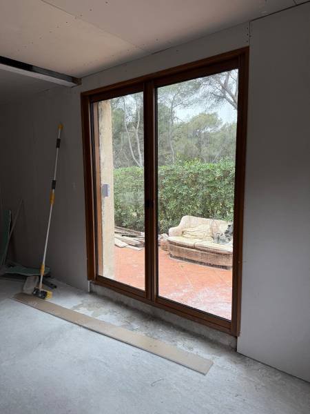 aluminium aspect bois chêne doré